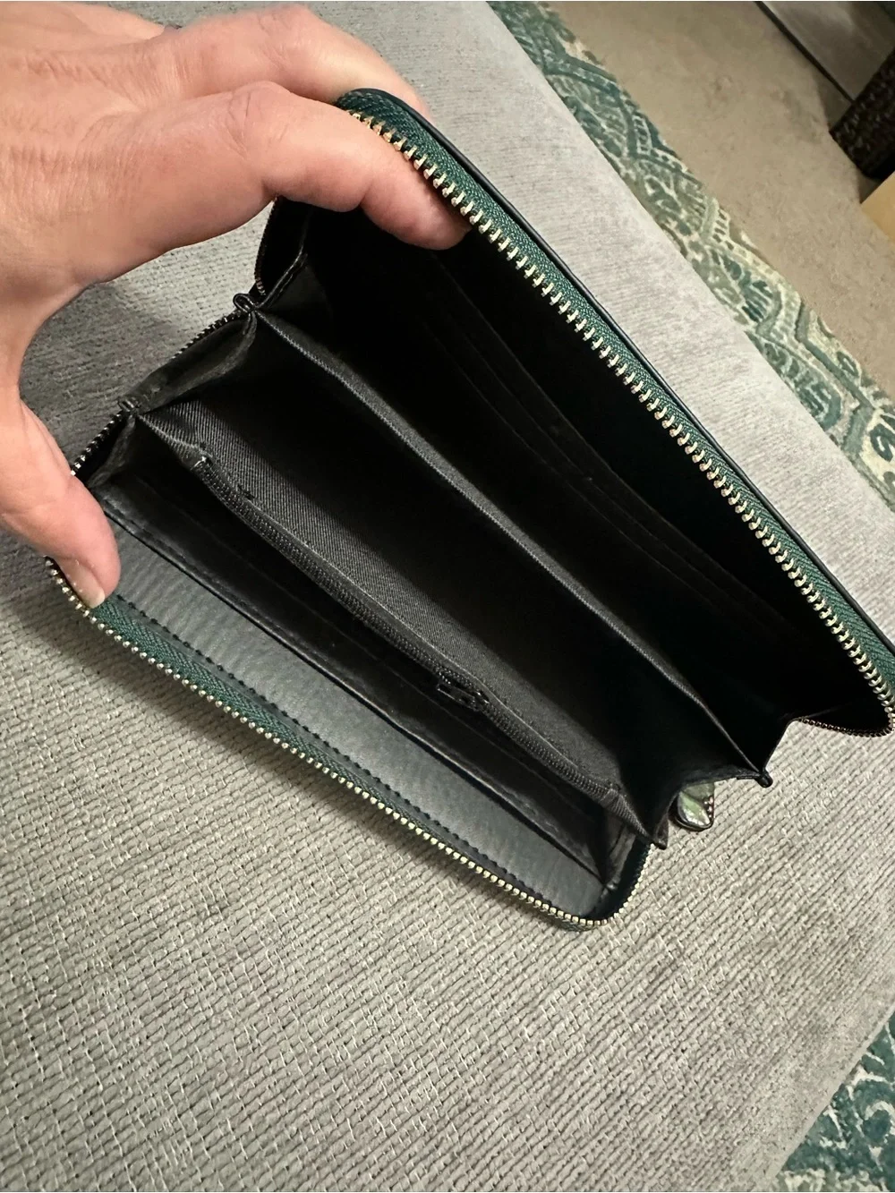 Green Floral Embossed Wallet